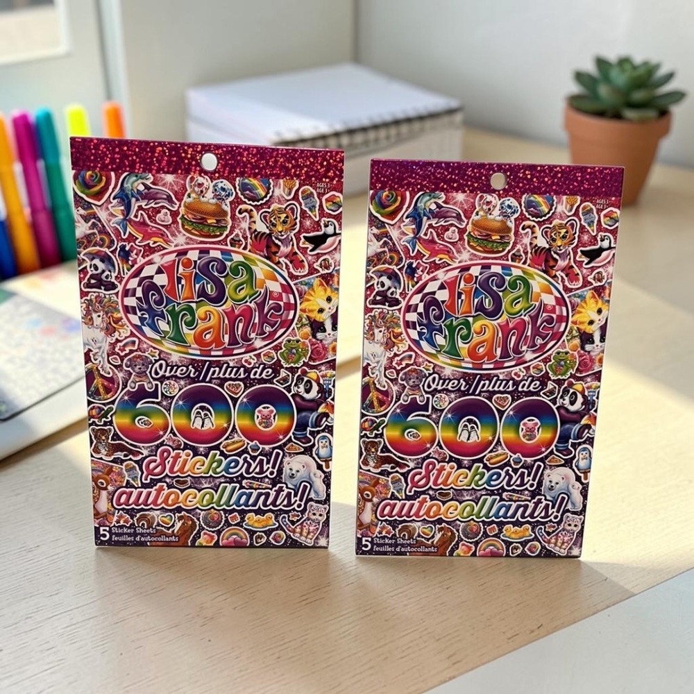 LISA FRANK Sticker Book 2X 600 Stickers NEW 80s 90s Retro Unicorns Journaling